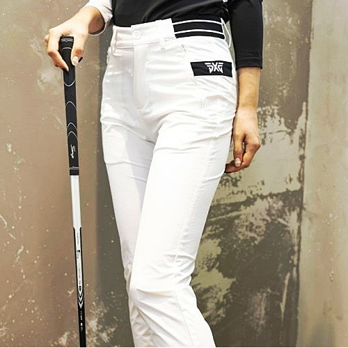 (국내배송) P*G GOLF 프리미엄 밴딩 스트라이프 로고 팬츠