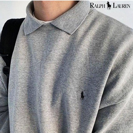 Polo Ralph Lauren 자수 워싱 이중 카라 맨투맨