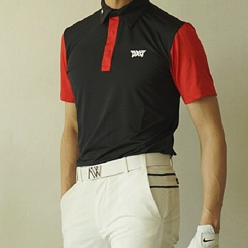 (국내배송) P*G GOLF 버튼라인 카라 티셔츠