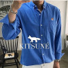 메종키*네 MAISON KITSUNE 플래닛 폭스헤드 린넨셔츠